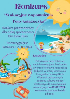 Niebiesko żółty zabawny plakat półkolonie dla dzieci - 1